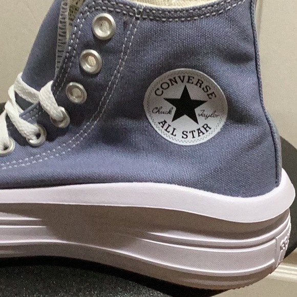 Converse Light Blue High Top Platform Sneakers - Size 6 - Picture 6 of 8